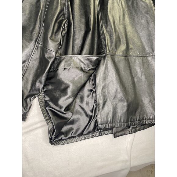 VTG Wilson's Leather Jacket Large Men’s Nylon Button Full Zip Single Vented - Picture 5 of 8